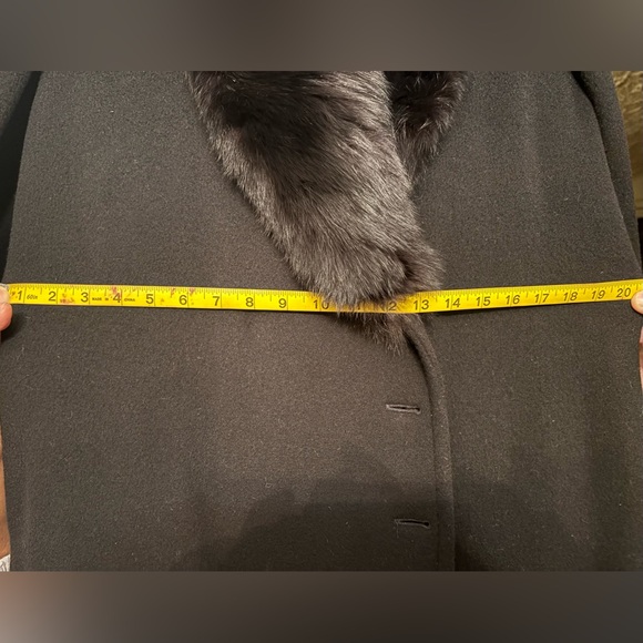 Harve Bernard long wool coat, large fox fur collar - Sz 12 Great Condition - Picture 8 of 12